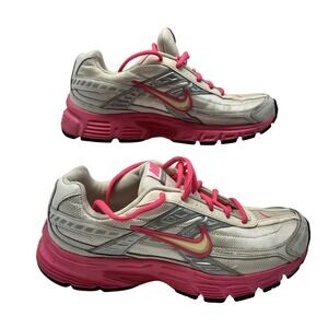 Nike Initiator Sneakers Womens 9 Silver White Pink Running Shoe Y2K VTG 394053